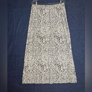 Michael Kors Black and White Leopard-Print Maxi Skirt